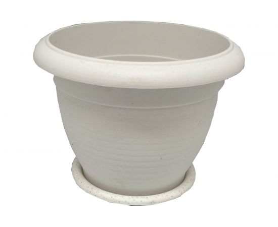 Кашпо с поддоном Осколпласт 460 мм, мраморное 460-08 