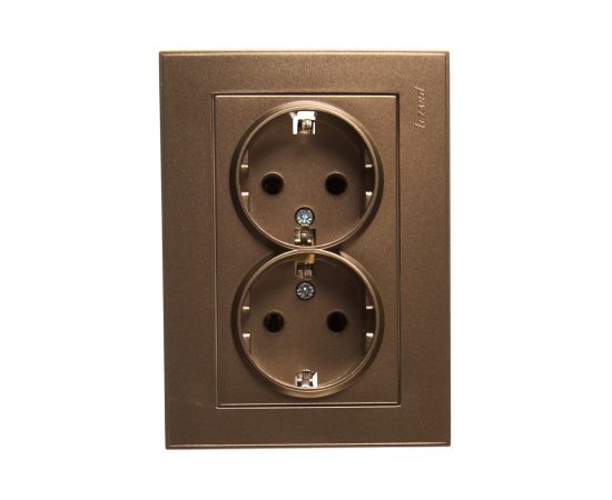 Двойная розетка LEZARD RAIN с/ з керам. цв. бронза матовый 703-3131-127 