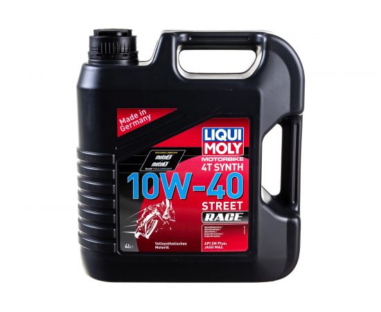 Синтетическое моторное масло для 4-тактных мотоциклов 4л LIQUI MOLY Motorbike 4T Synth Street Race 10W-40 SN MA2 20754 