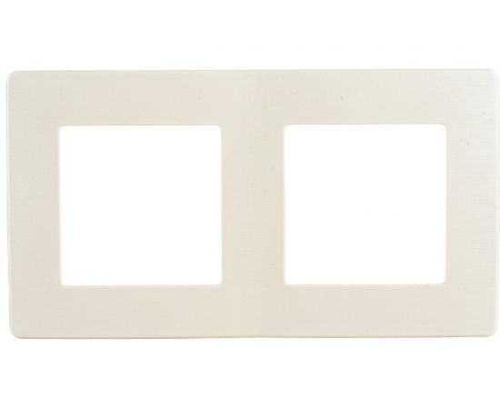 Рамка для розеток и выключателей ЭРА Серия 12 на 2 поста, Сатин, слоновая кость Б0052510 