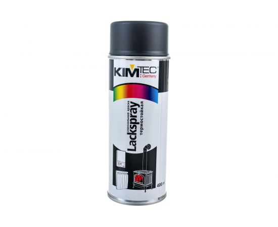 Термостойкая аэрозольная краска KIM TEC черная RAL9011 400 мл 54339 