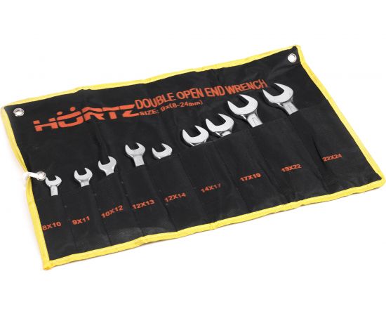 Набор хромированных гаечных двусторонних ключей HORTZ 9шт. 8-24 HOR 104309 