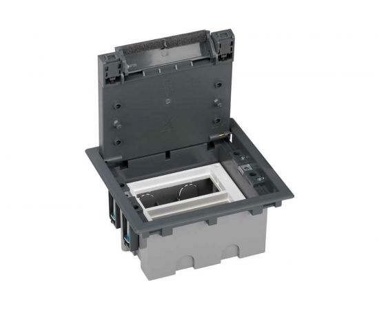 Люк в пол Simon, на 2 S-модуля, 4 модуля К45, глубина 70-100мм, бетон, серый SF270-1 