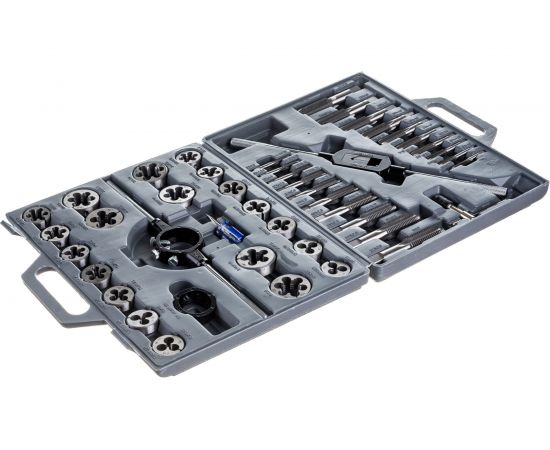 Набор плашек и метчиков из 45 предметов (М6-М24, пластиковый кейс) Техносталь t207145 