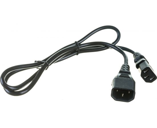 Кабель питания Hyperline PWC-IEC13-IEC14-1.0-BK монитор-компьютер IEC 320 C13 - IEC 320 C14 43793 