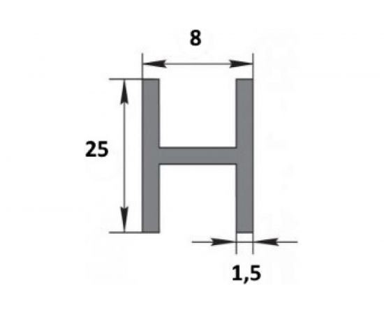 Алюминиевый профиль ЛУКА Сделай сам, двутавр 25х8х25, 2000 мм, 5 шт. УТ000027087 – изображение 2