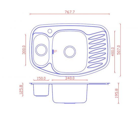Врезная мойка MATTEO F TIRRENO A нержавеющая сталь F-7851А – изображение 2