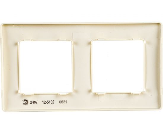 Рамка для розеток и выключателей ЭРА Серия 12 на 2 поста, Сатин, слоновая кость Б0052510 – изображение 2