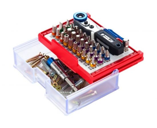 Набор вставок бит 1/4, TORX, HEX, PZ, PH, SLOT, 33 предмета МАСТАК 058-10033C – изображение 3