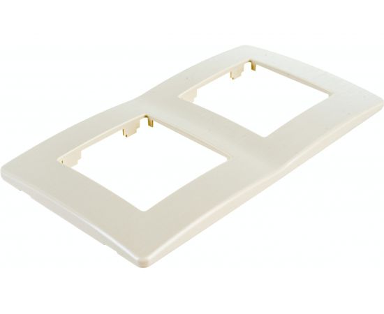 Рамка для розеток и выключателей ЭРА Серия 12 на 2 поста, Сатин, слоновая кость Б0052510 – изображение 3