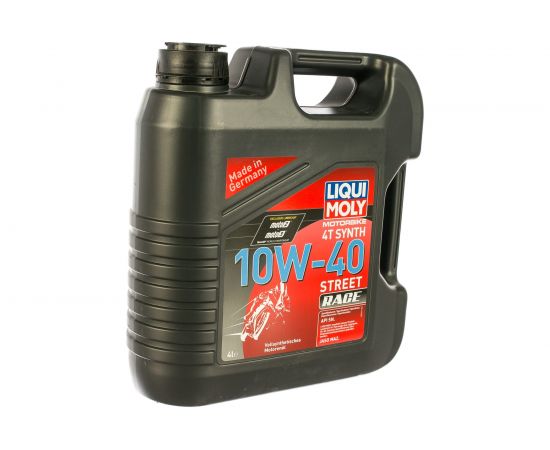 Синтетическое моторное масло для 4-тактных мотоциклов 4л LIQUI MOLY Motorbike 4T Synth Street Race 10W-40 SN MA2 20754 – изображение 3