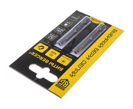 Биты магнитные TORX с отверстием T27H, 50 мм, 2 шт, S2 Berger BG BG2416 – изображение 3