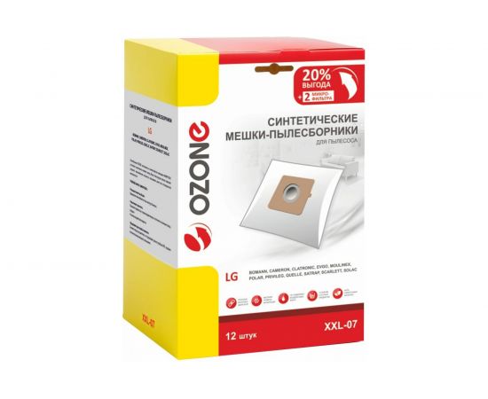 Мешки-пылесборники синтетические для пылесосов LG, EVGO, POLAR OZONE XXL-07 – изображение 4