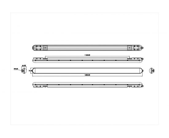 Линейный светодиодный светильник ЭРА SPP-201-0-40K-048 IP65, 48Вт, 4500Лм, 4000К, 1500мм, матовый, 12/120 Б0047178 – изображение 5