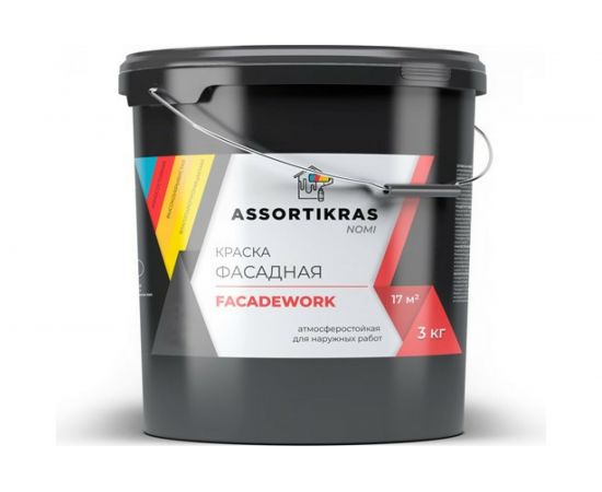 Интерьерная краска ASSORTIKRAS Nomi для стен и потолков, 3 кг ASCN-I-3 