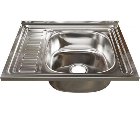Мойка mixline 50х60х18 см, 0.8, правый выпуск 3 1/2, с сифоном 538195 