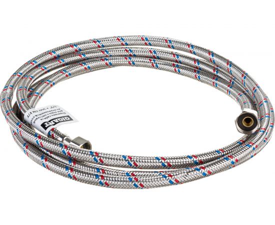 Гибкая подводка для воды Gigant с оплеткой из нержавеющей стали, 1/2""х300 см, г/г P-300-GG 