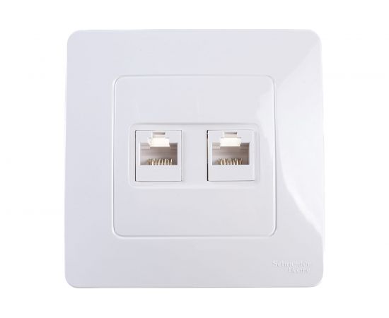 Двойная розетка Schneider Electric BLANCA, С/У, компьютерная, RJ45, категория 5E, белый BLNIS045451 