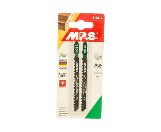 Пилки по дереву, фанере T144D (100х75х4.0 мм; 2 шт.) для лобзика MPS 3104-2 