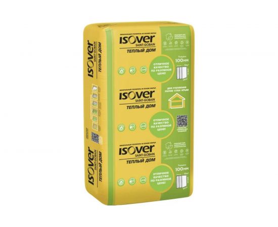 Утеплитель Isover ТЕПЛЫЙ ДОМ плита 100x610x1170/Е 67144 