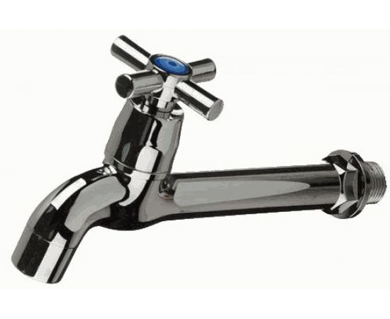 Пластиковый водоразборный кран Terma хром крест 66470 