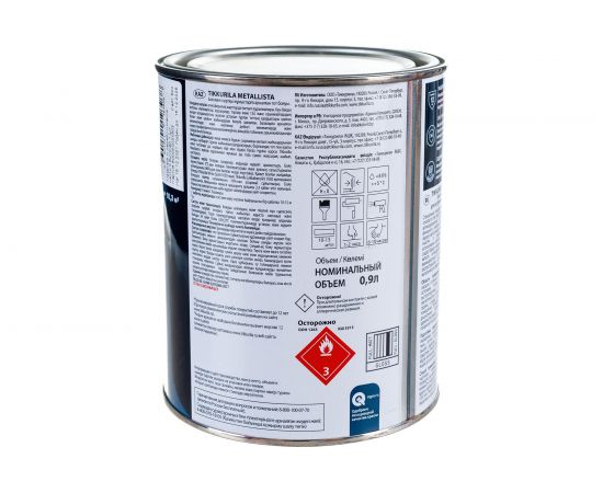 Краска TIKKURILA METALLISTA по ржавчине 3 в 1, молотковая, глянцевая, серебристый 0,9л 700011722 – изображение 2
