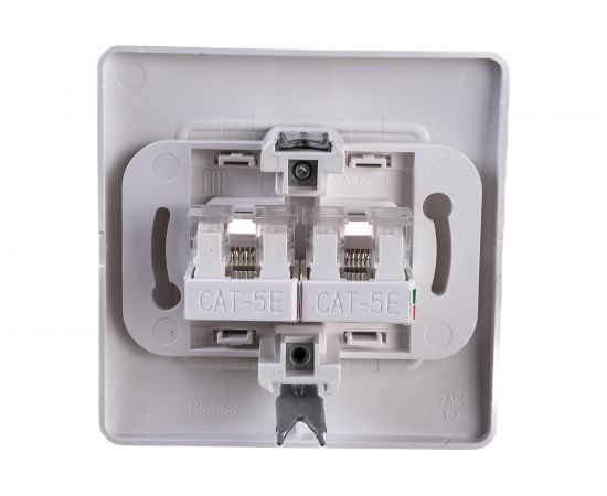 Двойная розетка Schneider Electric BLANCA, С/У, компьютерная, RJ45, категория 5E, белый BLNIS045451 – изображение 2