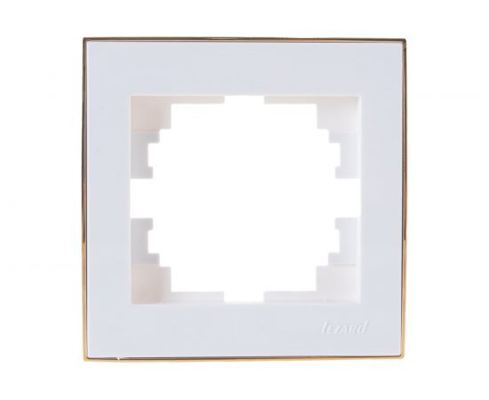 Горизонтальная рамка LEZARD RAIN б/ вст белая с бок. вст. золото 703-0226-146 – изображение 2