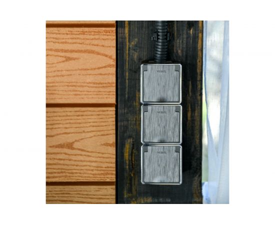 Розетка WERKEL W5071204 влагозащищенная с заземлением с защитной крышкой и шторками Gallant графит рифленый a051334 – изображение 2