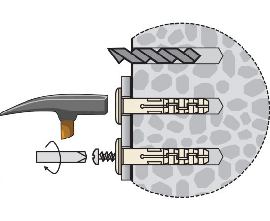 Нейлоновый дюбель ЕВРОПАРТНЕР PND-6F 6х40 с широким фланцем, 100 шт 86860 – изображение 2
