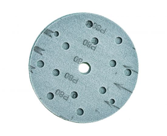 Абразивный диск d 150 мм ЗЕЛЕНЫЙ 15 отв P0080 набор 10 шт Schtaer FILM FScG80 – изображение 2