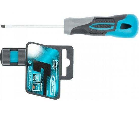 Отвертка GROSS SL3.0x75мм S2, трехкомпонентная рукоятка 12101 – изображение 2