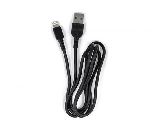 Кабель Mirex, USB 2.0 AM-8pin Lightning 1 метр, 2.4A, чёрный, в коробке 13700-008i2BK – изображение 2