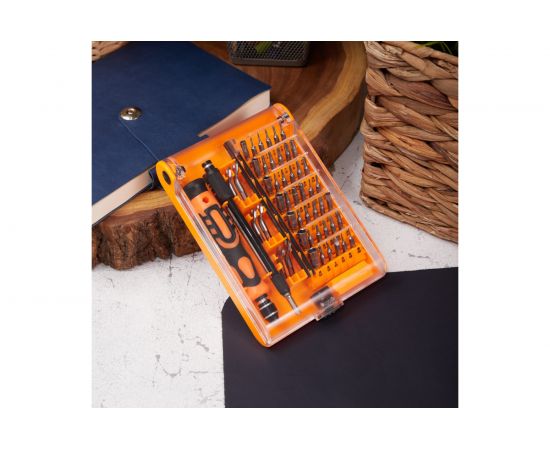 Отвертка с битами для точных работ KRANZ СR-V, 54 предмета, рожковые биты KR-12-4771 – изображение 2