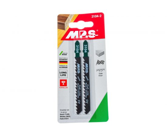 Пилки по дереву, фанере T144D (100х75х4.0 мм; 2 шт.) для лобзика MPS 3104-2 – изображение 3