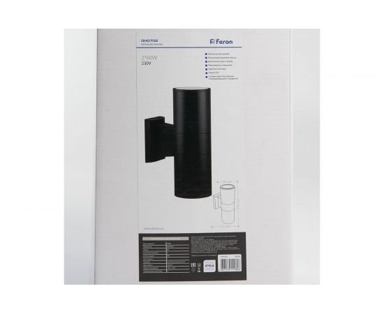 Садово-парковый светильник FERON DH0702 230V 2*E27 черный 06294 – изображение 3