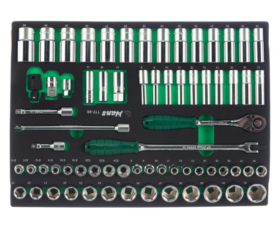 Ложемент торцевых головок и аксессуаров на 1/2" Hans 68 предметов TTF-68 – изображение 3
