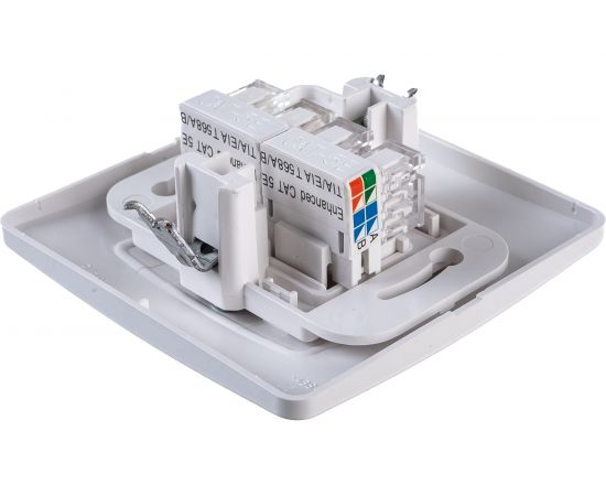 Двойная розетка Schneider Electric BLANCA, С/У, компьютерная, RJ45, категория 5E, белый BLNIS045451 – изображение 3