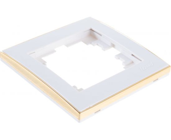 Горизонтальная рамка LEZARD RAIN б/ вст белая с бок. вст. золото 703-0226-146 – изображение 4