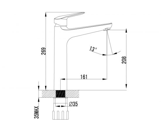 Смеситель для настольного умывальника IDDIS Torr TORSB01i01 – изображение 4
