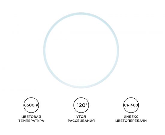 Светодиодная накладная панель APEYRON 220В, 24Вт, CRI:80Ra, 1920Лм, Ф220мм, круглая 06-65 – изображение 5