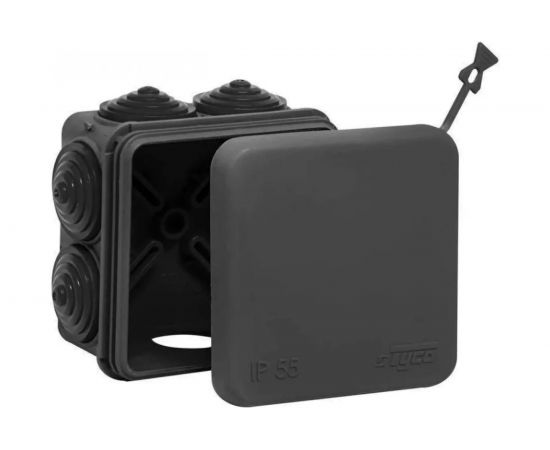 Распределительная коробка Ruvinil ОП 70х70х40мм УХЛ1 IP55 черный 67030Ч 