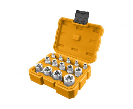 Набор торцевых головок INDUSTRIAL (14 шт; E-профиль) INGCO HKTETS0114 
