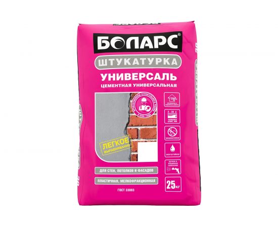 Цементная универсальная штукатурка БОЛАРС УНИВЕРСАЛЬ 25 кг 00000040984 