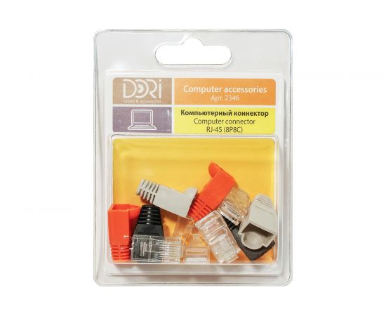 Коннектор DORI RJ-45 8P8C 6 шт + колпачки 2346 