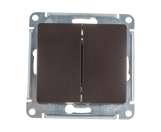 2-клавишный механизм выключателя Schneider Electric скрытой проводки Glossa 10А IP20 5 10AX шоколадный GSL000851 