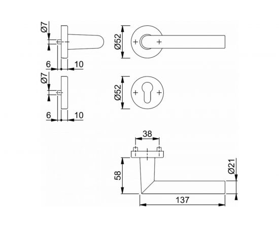 Объектный гарнитур Hoppe E1400Z/42KV/42KVS Amsterdam PZ F69 65720 – изображение 2