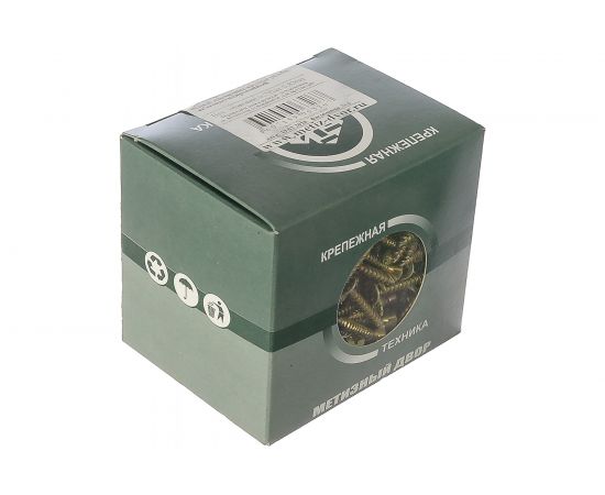 Потайной универсальный шуруп Метизный двор 4,0x30, желтый, 500 шт. 4607159063267 – изображение 2