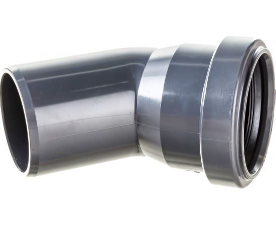 Отвод внутренней канализации ХЕМКОР НПВХ, 50 мм, 45 градусов 2391027 – изображение 2