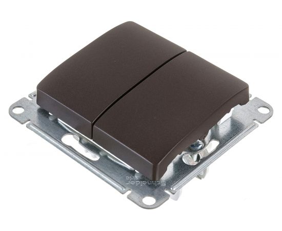 2-клавишный механизм выключателя Schneider Electric скрытой проводки Glossa 10А IP20 5 10AX шоколадный GSL000851 – изображение 2
